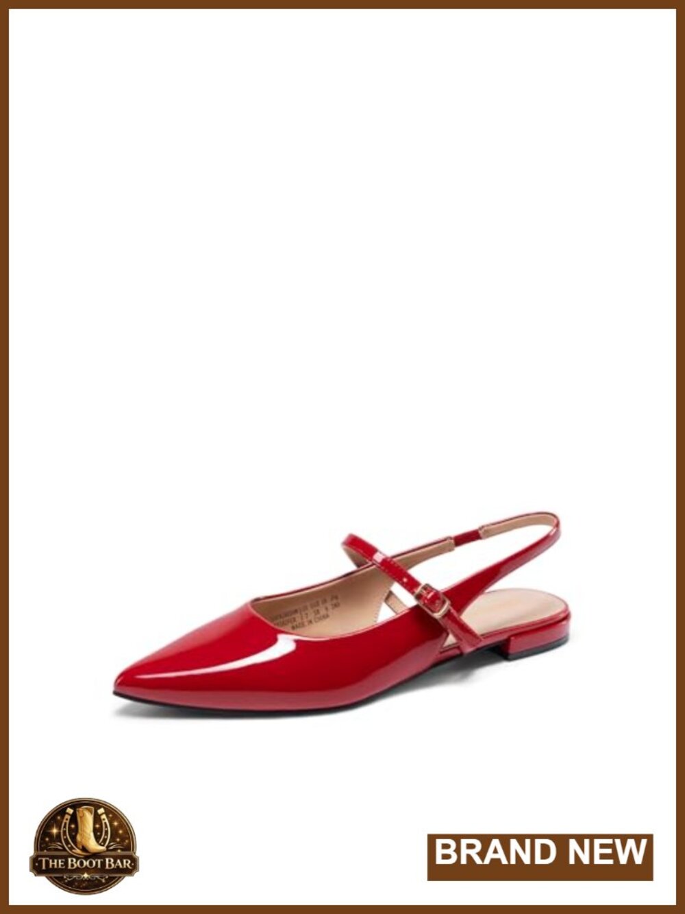 Women's Slingback Ballet Flats Faux Leather Pointed Toe Dressy Casual